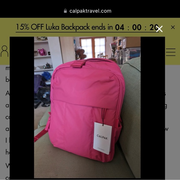 In search of a pink luka calpak 15in backpack! - Picture 2 of 2